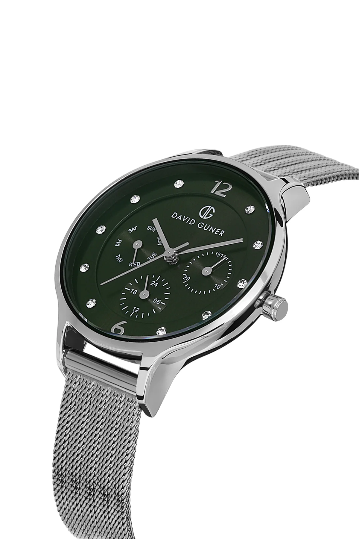 DAVID GUNER Kadın Kol Saati Yeşil Kadran Gümüş Kasa DG-8120LC-A10 - Image 3
