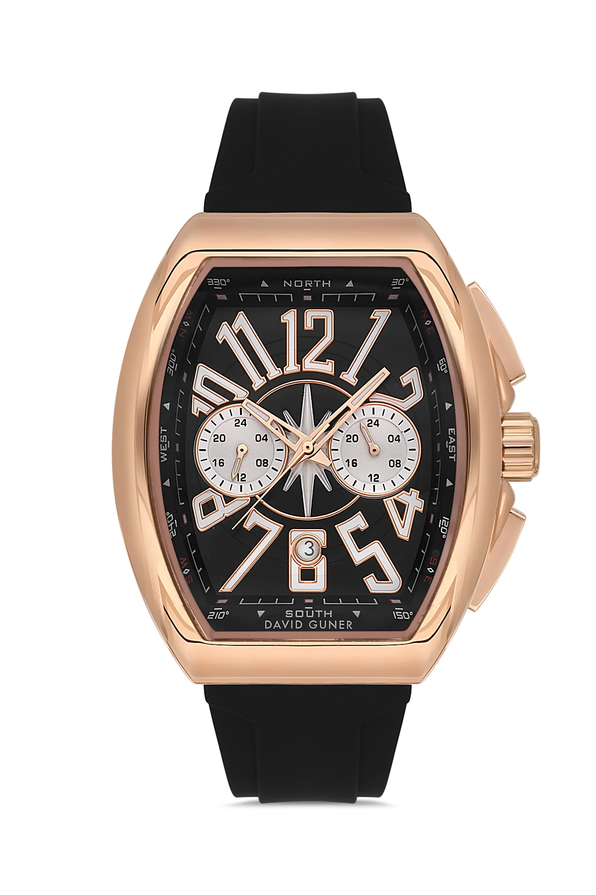 DAVID GUNER Erkek Kol Saati Siyah Kadran Rose Kasa DG-8690GD-R2