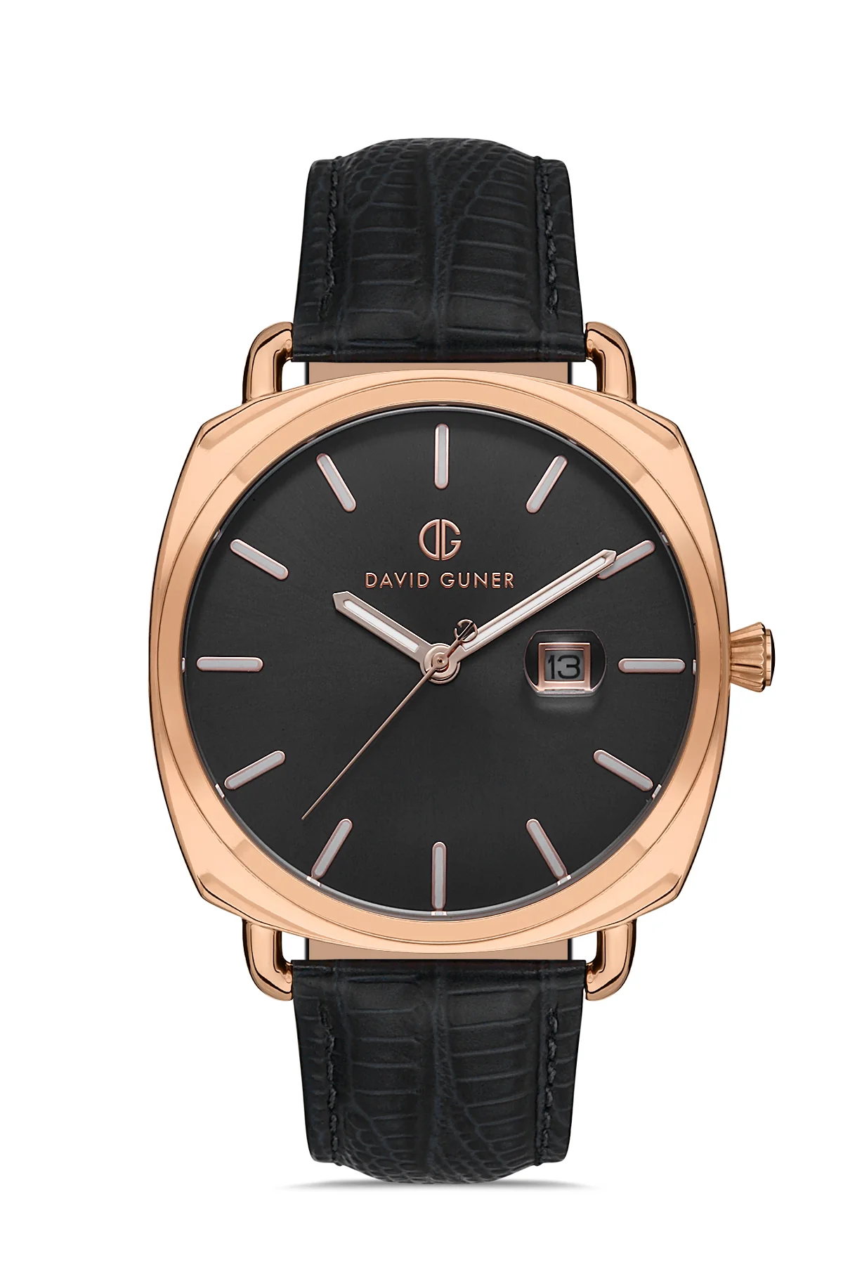 DAVID GUNER Erkek Kol Saati Siyah Kadran Rose Kaplama DG-8055GB-R2