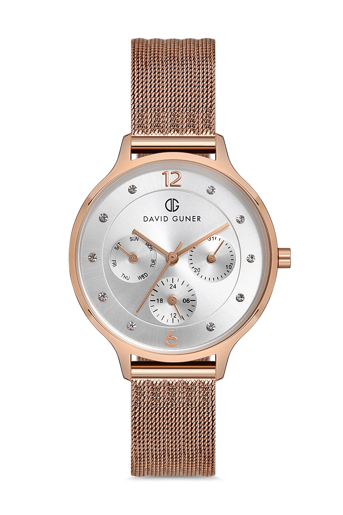 DAVID GUNER Kadın Kol Saati Gümüş Kadran Rose Kasa DG-8120LC-C1