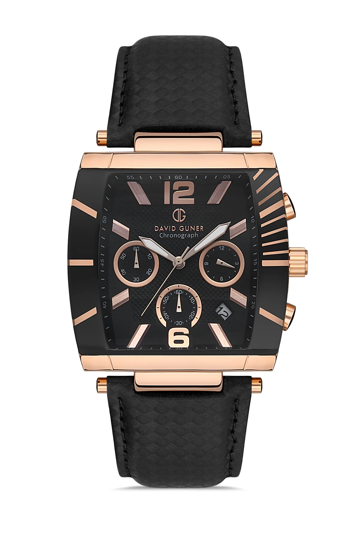 DAVID GUNER Erkek Kol Saati Siyah Kadran Rose Kasa DG-8056GB-R2