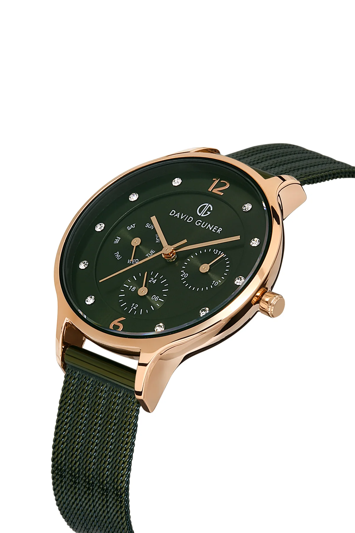 DAVID GUNER Kadın Kol Saati Yeşil Kadran Rose Kasa DG-8120LC-ZG10 - Image 3
