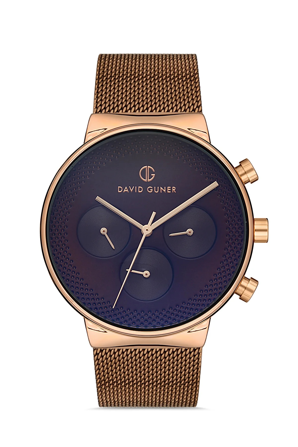 DAVID GUNER Erkek Kol Saati Siyah Kadran Rose ve Siyah Kasa DG-8300GC-S6