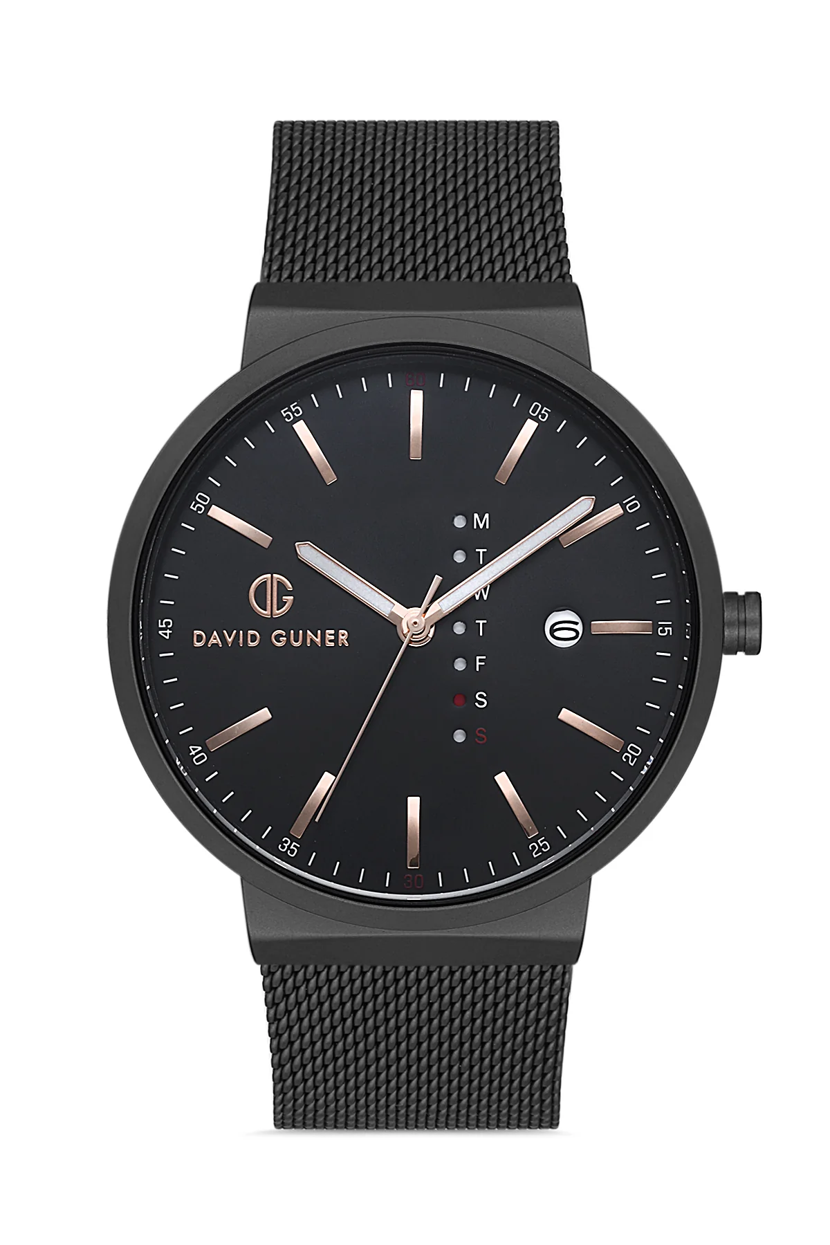 DAVID GUNER Erkek Kol Saati Siyah Kadran Siyah Kasa DG-8240GC-G2E